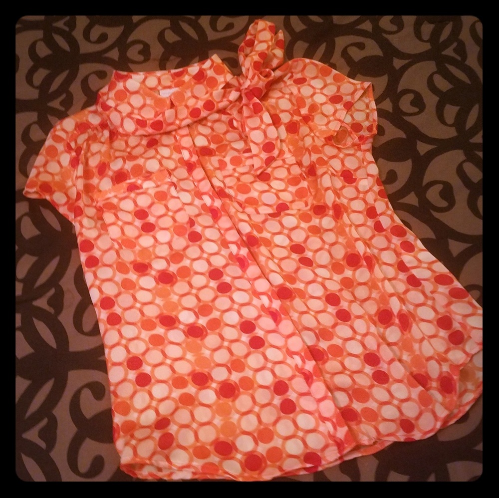 New York and Company Short Sleeve Button Down Top